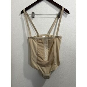 The Bellefit Postpartum Girdle Bodysuit Thong Corset in Beige Nude Size Small